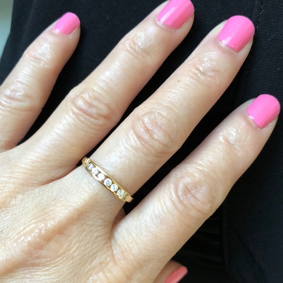 14K Yellow Gold CZ Stackable Ring Size 5.75